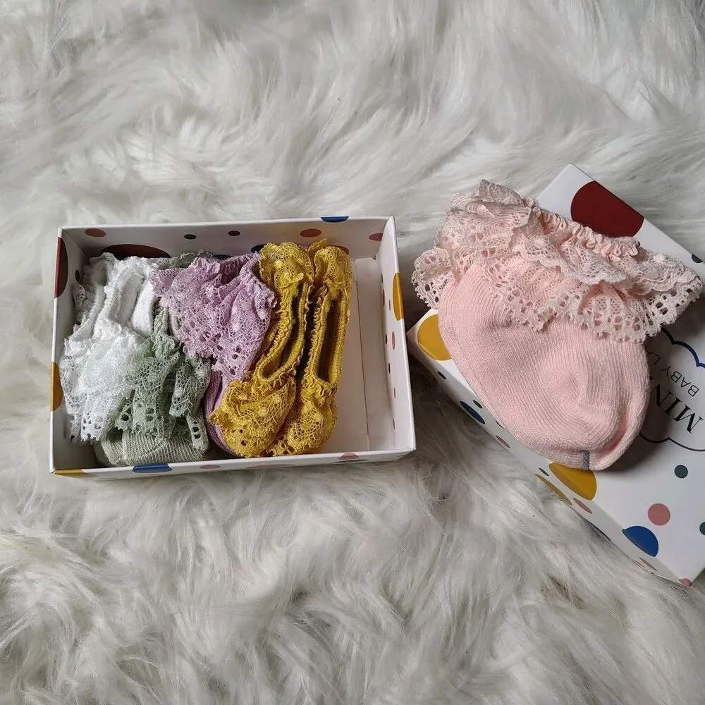 Baby Lace Socks 5pk Mini Angel Size 3-6m New